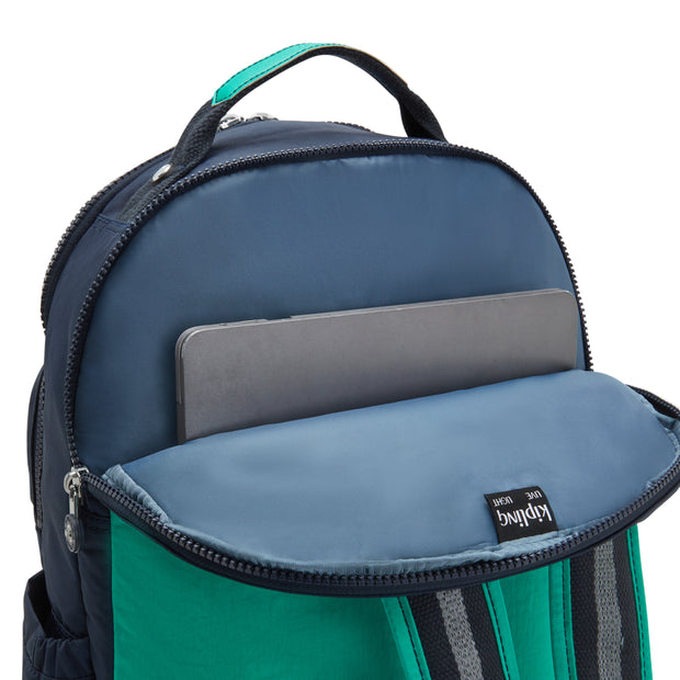 KIPLING Large backpack (with laptop compartment) Unisex Blue Green Bl Seoul Lap