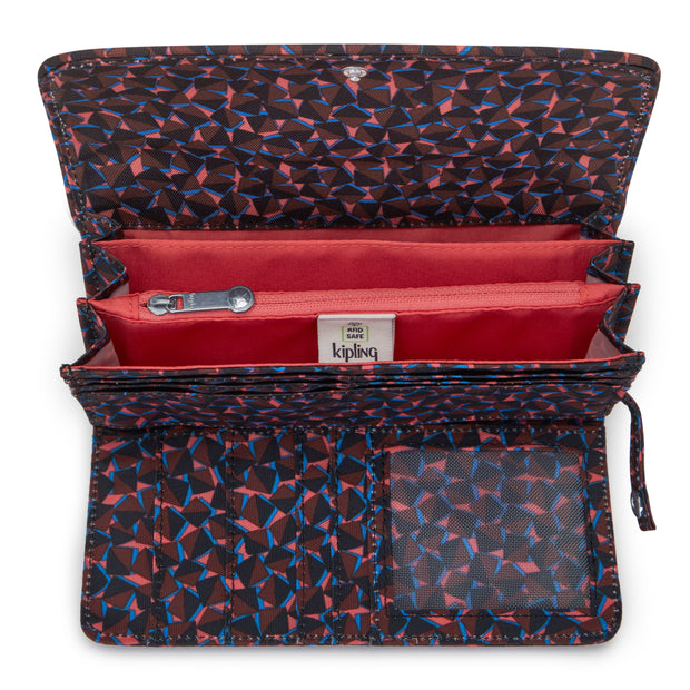Kipling Large Wallet Female Happy Squares Money Land