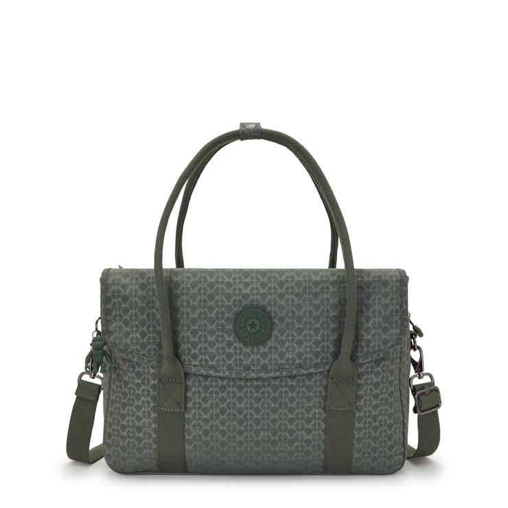 KIPLING Small Working Bag (With Removable Shoulderstrap) Female Sign Green Embosse Superworker S