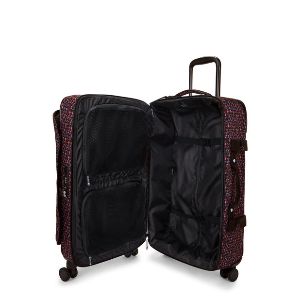 Kipling Medium Wheeled Luggage Female Happy Squares Spontaneous M
