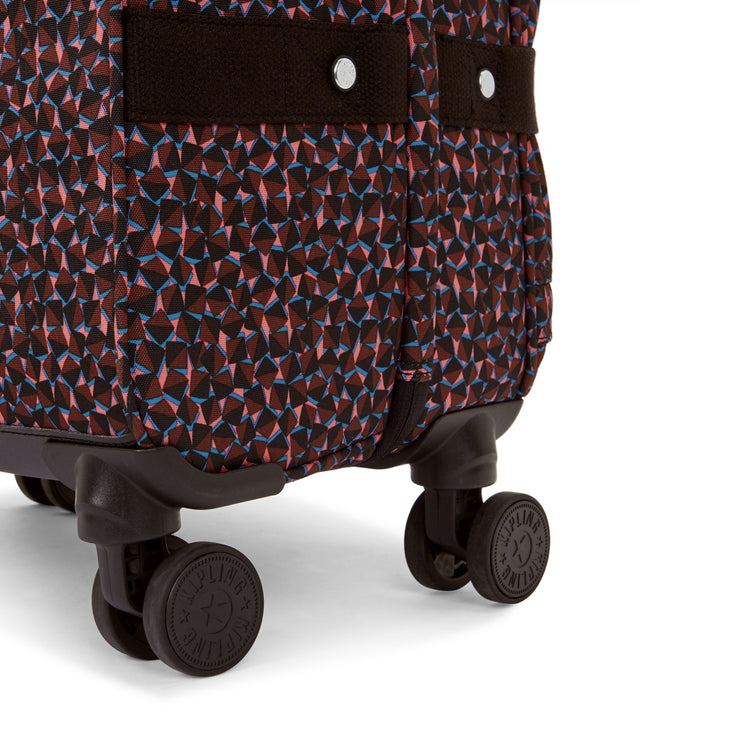 Kipling Medium Wheeled Luggage Female Happy Squares Spontaneous M