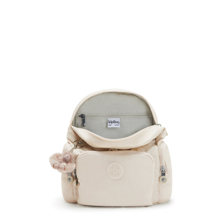 KIPLING Mini Backpack with Adjustable Straps Female Beige Pearl City Zip Mini  -  I4697-3KA