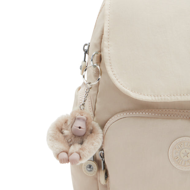 KIPLING Mini Backpack with Adjustable Straps Female Beige Pearl City Zip Mini