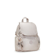 KIPLING Mini Backpack with Adjustable Straps Female Metallic Glow City Zip Mini