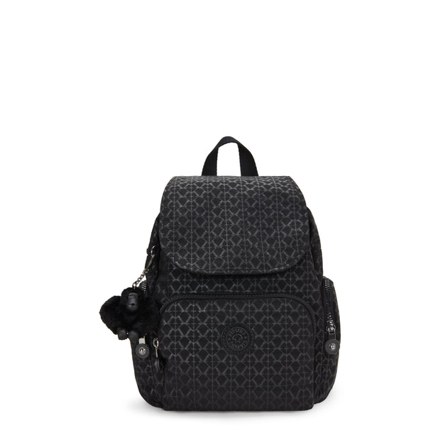 KIPLING Mini Backpack with Adjustable Straps Female Signature Emb City Zip Mini