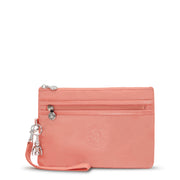 KIPLING Large Flat Pouch (with wristlet) Female Peach Glam Fancy