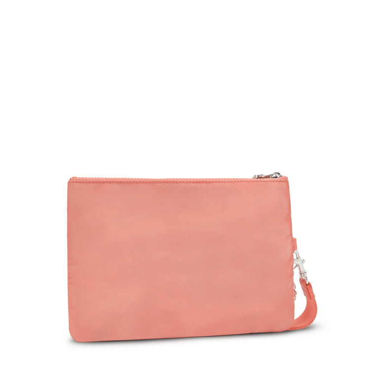 KIPLING Large Flat Pouch (with wristlet) Female Peach Glam Fancy