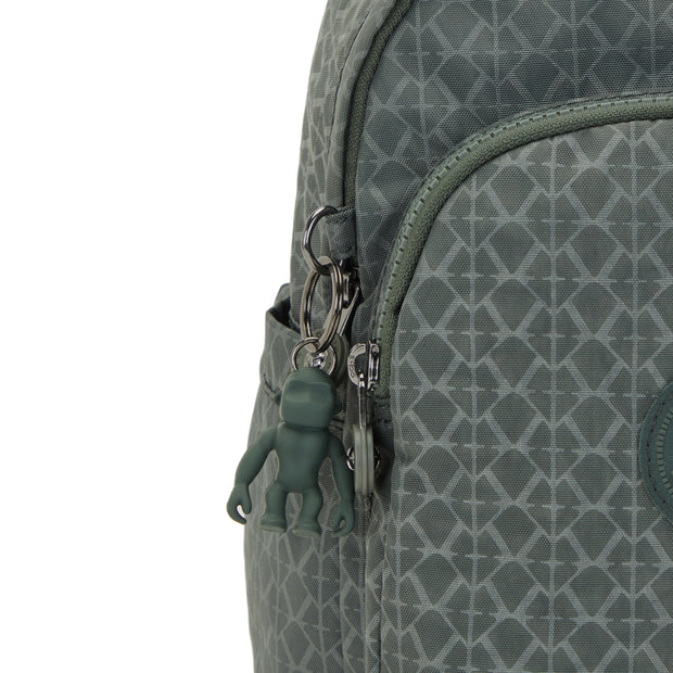 Kipling Small Backpack Female Sign Green Embosse Delia Mini