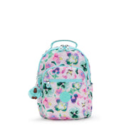 KIPLING Small Backpack (With Laptop Protection) Female Aqua Blossom Seoul S