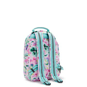 KIPLING Small Backpack (With Laptop Protection) Female Aqua Blossom Seoul S