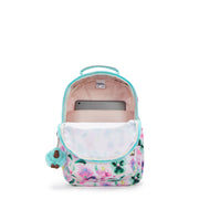 KIPLING Small Backpack (With Laptop Protection) Female Aqua Blossom Seoul S