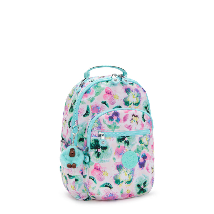 KIPLING Small Backpack (With Laptop Protection) Female Aqua Blossom Seoul S