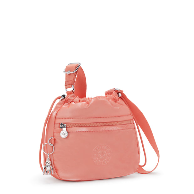 KIPLING Small Drawstring Crossbody with Adjustable Strap Female Peach Glam Jamir