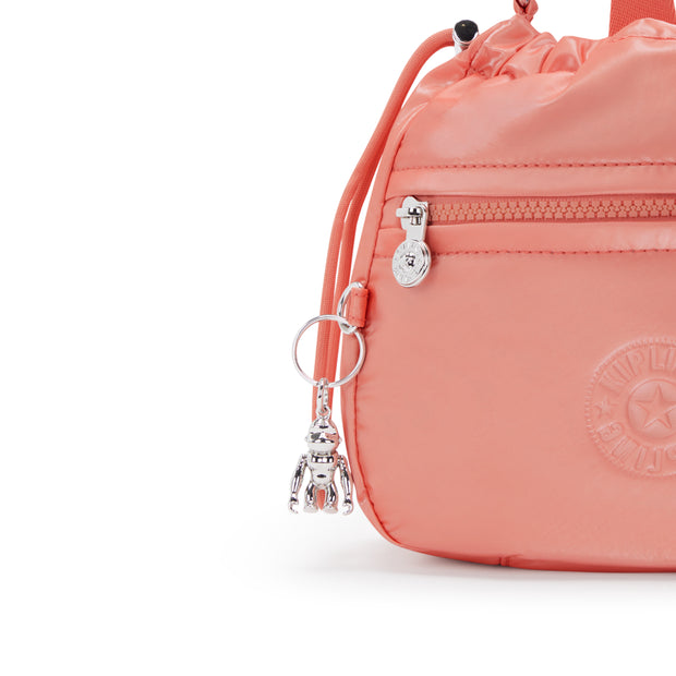 KIPLING Small Drawstring Crossbody with Adjustable Strap Female Peach Glam Jamir