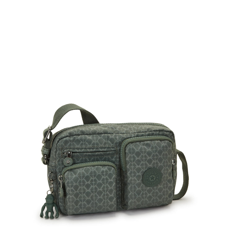 Kipling Small Crossbody Female Sign Green Embosse Albena