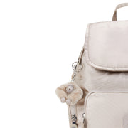 KIPLING Small Backpack with Adjustable Straps Female Metallic Glow City Zip S