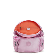 KIPLING Small Backpack with Adjustable Straps Female Metallic Lilac City Zip S  -  I5634-F4D