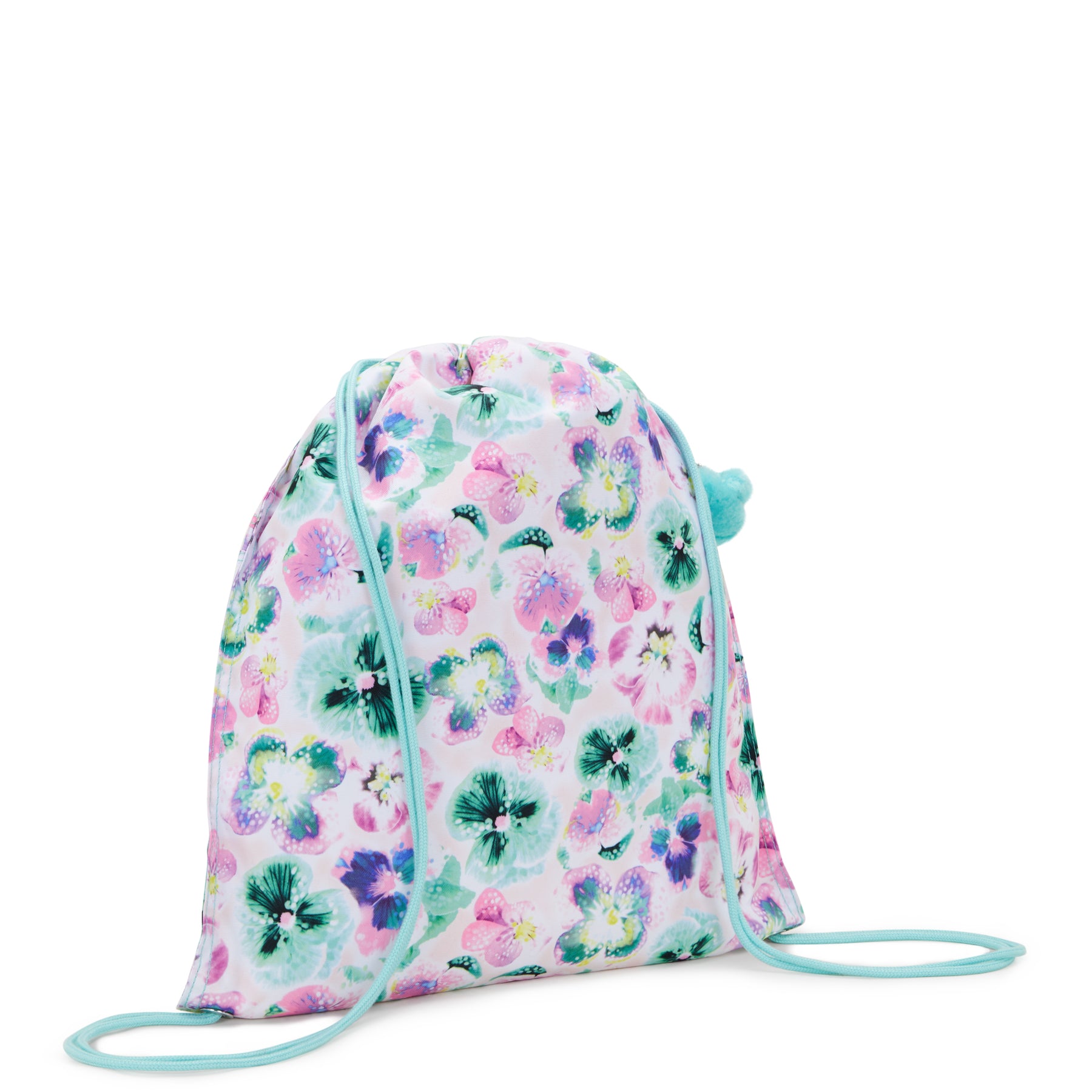 KIPLING Medium backpack (with drawstring) Female Aqua Blossom Supertab