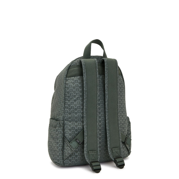 Kipling Medium Backpack Female Sign Green Embosse Delia