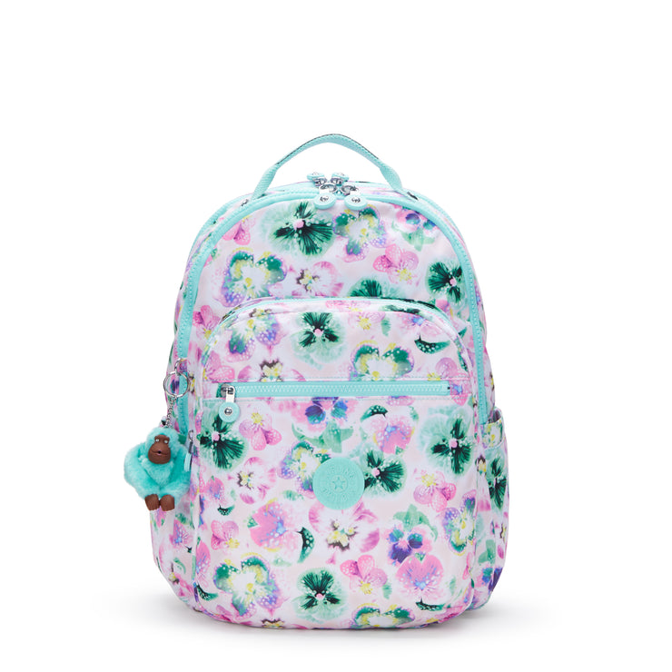 KIPLING Large backpack (with laptop compartment) Female Aqua Blossom Seoul Lap