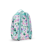 KIPLING Large backpack (with laptop compartment) Female Aqua Blossom Seoul Lap