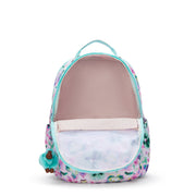 KIPLING Large backpack (with laptop compartment) Female Aqua Blossom Seoul Lap