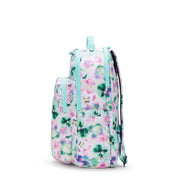 KIPLING Large backpack (with laptop compartment) Female Aqua Blossom Seoul Lap