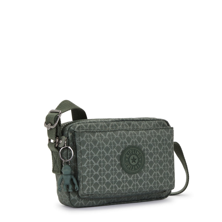 Kipling Small Crossbody Female Sign Green Embosse Abanu