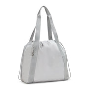 KIPLING Medium Drawstring Tote Female Silver Glam Elmar