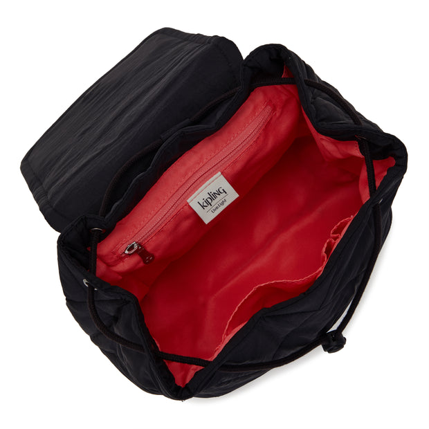 Kipling Small Backpack Female Cosmic Black Quilt Adino