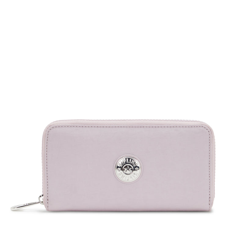 KIPLING Large Wallet Female Gleam Silver New Imali