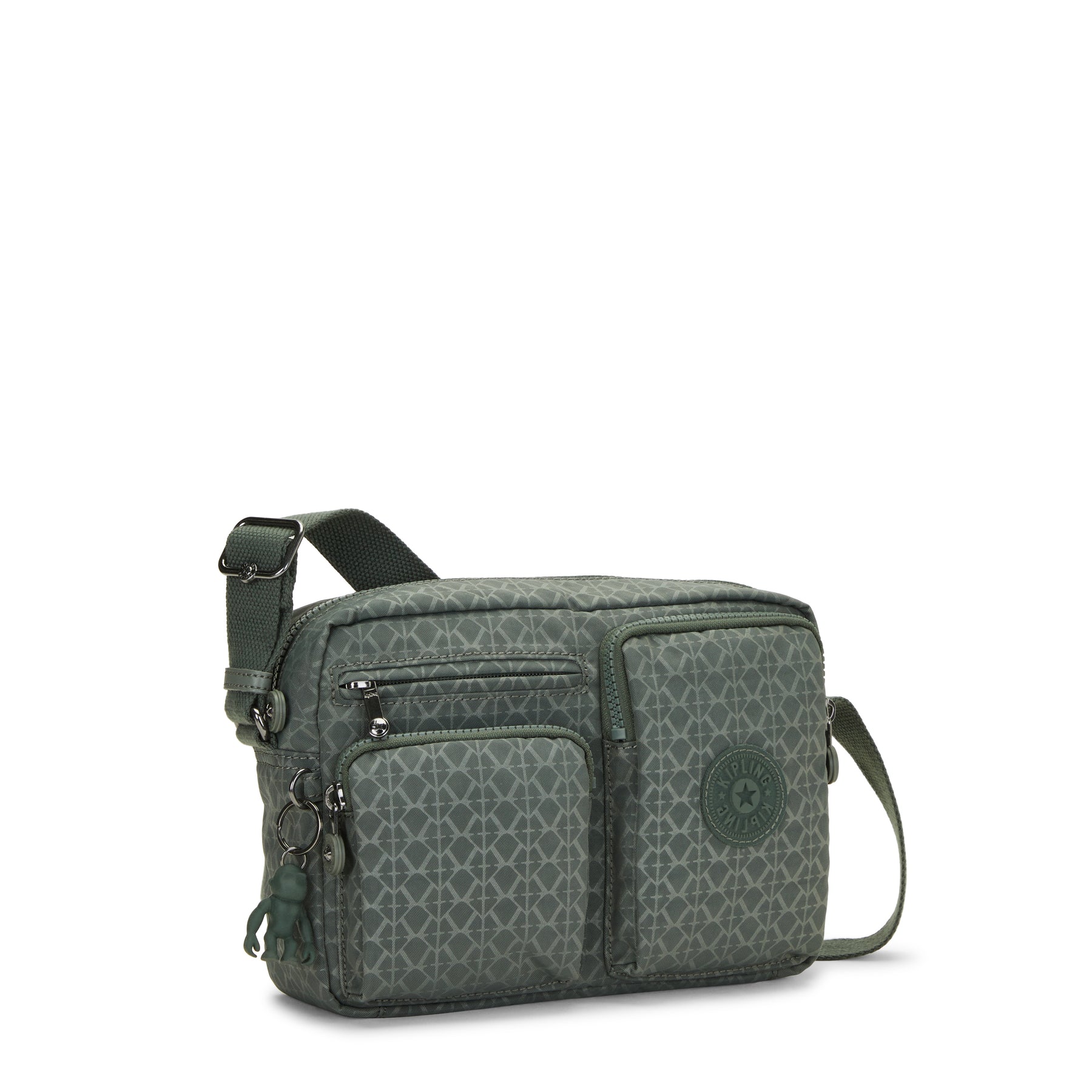 Kipling Medium Crossbody Female Sign Green Embosse Albena M - I7578-F6