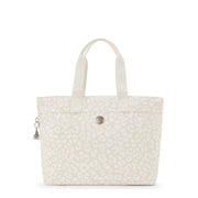 KIPLING Large Tote with Laptop Compartment Female White Cheetah J Colissa