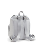 KIPLING Small Drawstring Backpack with Front Pockets Female Silver Glam Anto S