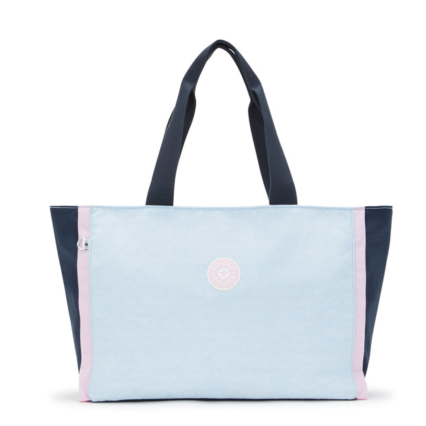 KIPLING Large Tote with Zipped Main Compartment Female L Pink Blue Bl Nalo