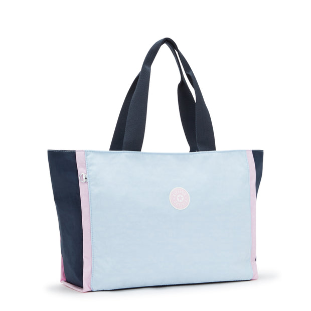 KIPLING Large Tote with Zipped Main Compartment Female L Pink Blue Bl Nalo